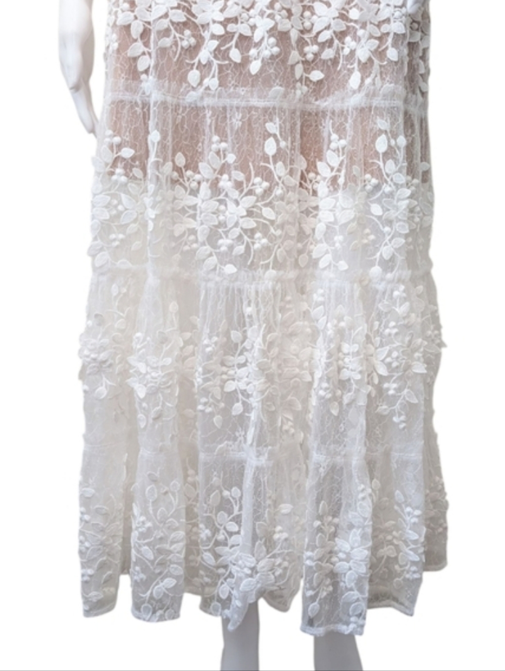 Bronx & Banco Megan Two-piece Set Top Skirt Lace White Size XS Wedding Bridal - Picture 13 of 16